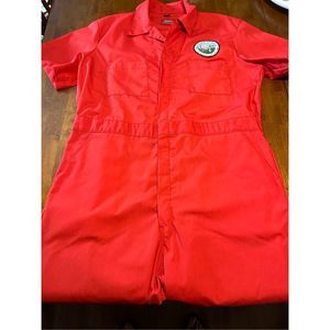 Dickies Workwear Coveralls Jumpsuit Orange Arabic Oasis Patches Mens Sz Medium